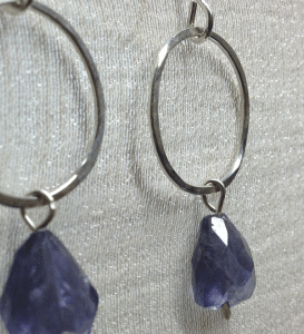 Iolite and sterling silver earrings. $30