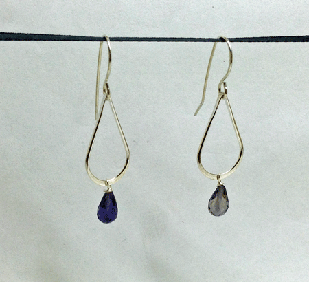Iolite is pleochroic, meaning viewed from different angles, it will appear different colours. The photo of these stones show how they can appear violet or grey-blue.