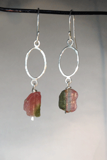 Pink and green tourmaline stones. Stones are ~10mm. All silver is sterling. $55